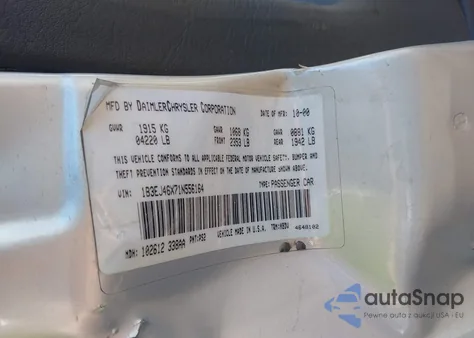 2001 Dodge Stratus Se из США, поврежденный, VIN 1B3EJ46X71N556164